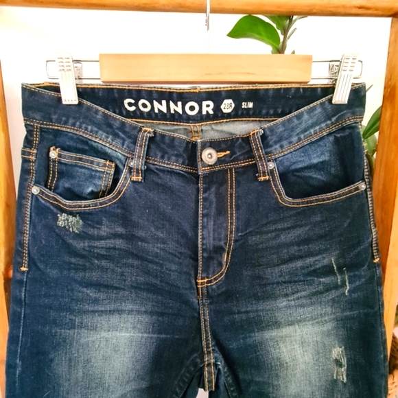 Connor Mens Dark Denim Slim Jeans Size 28R - Picture 4 of 8